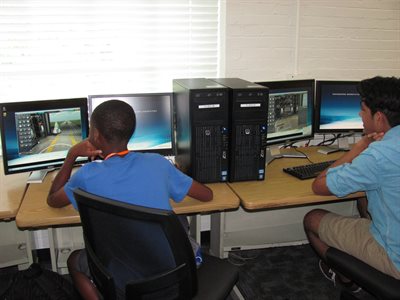 IAI Campers working in the computer lab