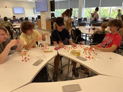 2022 EYO campers building structures with toothpicks and candy