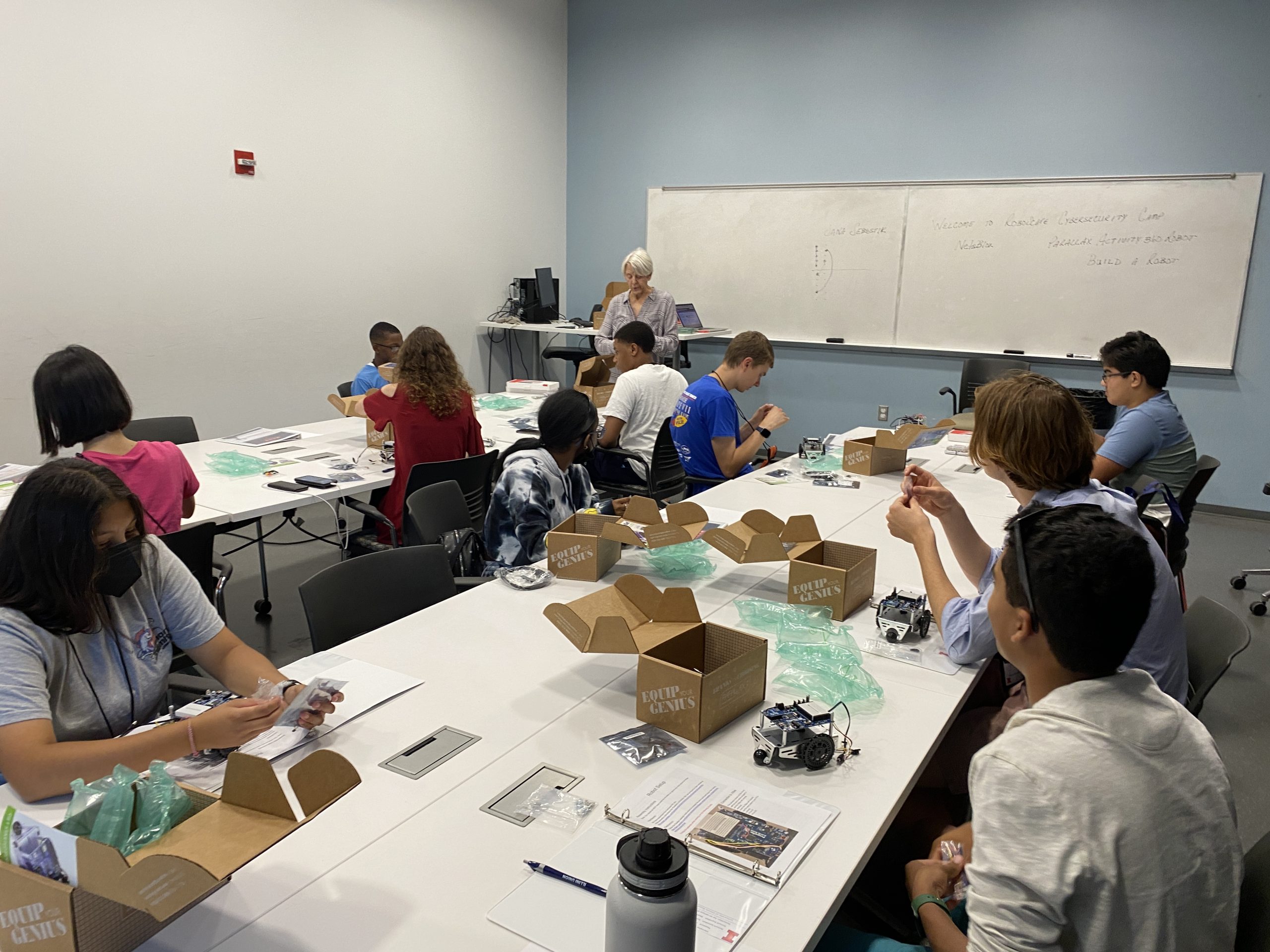 Campers working in lab 