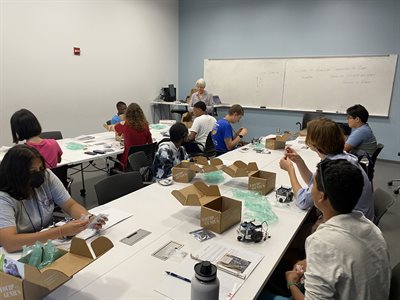 Campers working in lab 