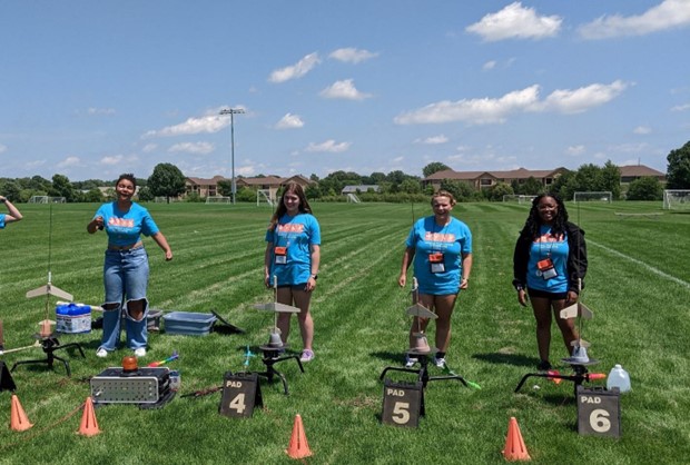 2023 students preparing their designs for a launch.
